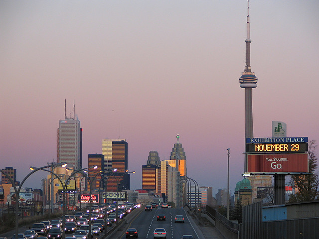 The Gardineer Expressway  heading east into the city center.